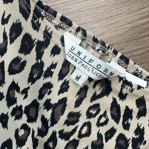 Vintage Leopard Print Boat Neck T-shirt Tank Dress - Picture 10 of 12